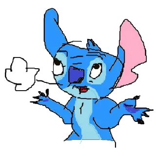 🤷 Stitch Lilo & Stitch Cartone animato, Alieno, Blu, Personaggio, Divertente telegram sticker