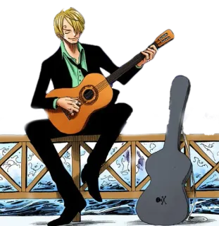🎸 Sanji One Piece anime, one piece, sanji, guitar, music, character telegram sticker