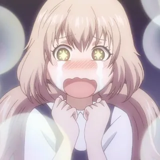 ➰ anime, piangere, eccitato, personaggio, espressione, lacrime whatsapp sticker