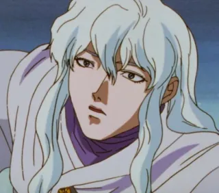 😳 Griffith Berserk anime, manga, fantasy, character, white hair telegram sticker