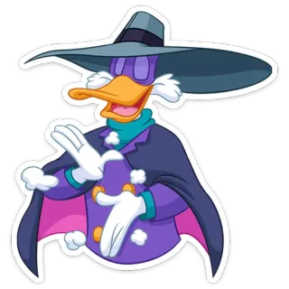 👌 Darkwing Duck Darkwing Duck, cartoon, duck, animated, character telegram sticker