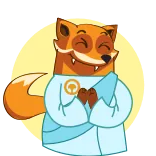 🤗 fox, animal, cartoon, cute, sticker whatsapp sticker
