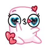 😘 cute, pillow, heart, love, kiss, cartoon, animated telegram sticker