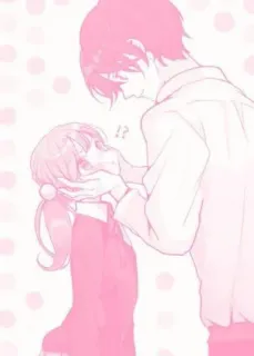 🎀 anime, couple, love, romance, pink telegram sticker