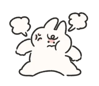 🍰 tức giận, thỏ, hoạt hình, buồn bã, thỏ con, dễ thương telegram sticker
