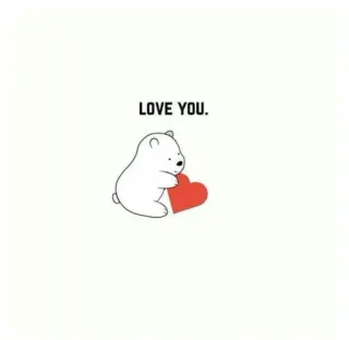 ❤️ LOVE YOU. Liebe, Bär, Herz, süß, Cartoon, Gruß whatsapp sticker