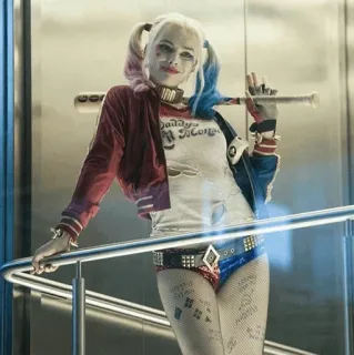 😏 Harley Quinn Suicide Squad Daddy's Lil Monster Harley Quinn, DC Comics, Escuadrón Suicida, Villano, Personaje de cómic, Antihéroe, Bate de béisbol telegram sticker