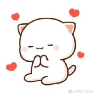 💖 кот, стикер, милый, мультфильм, сердечки whatsapp sticker
