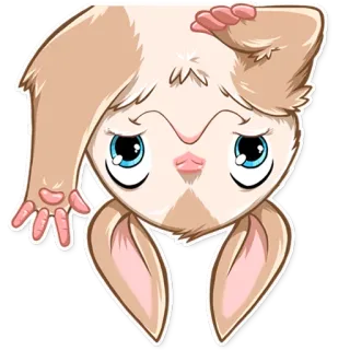 🙃 dễ thương, thỏ, động vật, đáng yêu, kawaii, nhãn dán, hoạt hình, thỏ telegram sticker