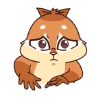 🙄 animal, sad, squirrel, cute, cartoon telegram sticker