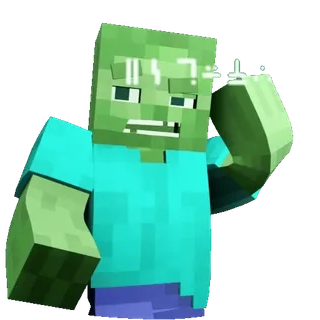 🤔 Zombie Minecraft Minecraft, Zombie, Videospiel, Würfel, Grün, Monster whatsapp sticker