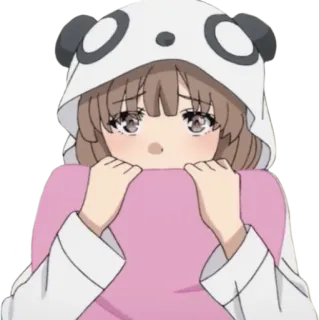 😭 Anime, Kawaii, Süß, Panda, Mädchen, Hoodie, Traurig telegram sticker