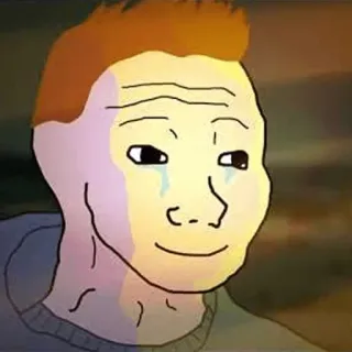 🙂 Meme, Wojak, Huilend, Verdrietig, Gezicht, Internet telegram sticker