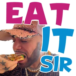 💩 EAT IT SIR еда, есть, сэр, мужчина, пицца, ешьте, сэр whatsapp sticker