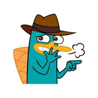 😁 Perry the Platypus Phineas and Ferb Cartone animato, Animazione, Ornitorinco, Perry, Phineas e Ferb telegram sticker