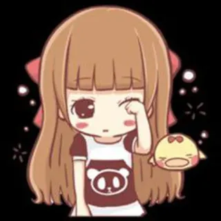 🥱 милый, мультфильм, аниме, девушка, чиби, каваий telegram sticker