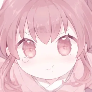 🍓 Anime, Rosa, Ragazza, Kawaii, Carino, Cartone animato whatsapp sticker