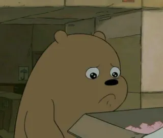 ✨ Grizzly Bear We Bare Bears Dibujos animados, Oso, Triste, We Bare Bears, Oso grizzly, Animación, Lindo telegram sticker