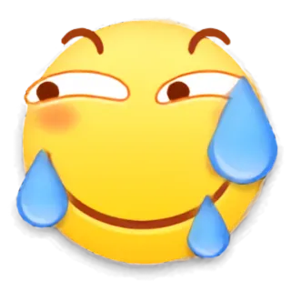 😅 emoji, płacz, łzy, szczęśliwy, twarz, żółty telegram sticker