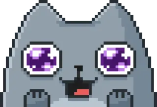 😺 кот, пиксель арт, милый, мультфильм, животное, стикер telegram sticker