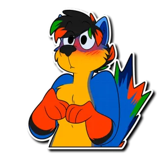 😳 Furry, Tier, Cartoon, Figur, Illustration, Sticker telegram sticker