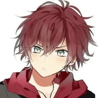 😠 Anime, Manga, Junge, Rote Haare, Porträt telegram sticker
