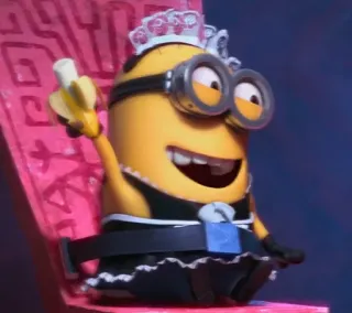 😄 Minion Despicable Me minion, maid, banana, cartoon, funny, offensive gesture telegram sticker