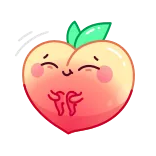 🙃 pêssego, emoji, fofo, fruta, kawaii, bumbum whatsapp sticker