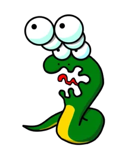 😱 змея, мультфильм, монстр, существо, глаза telegram sticker