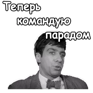 😎 Теперь командую парадом man, russian, black and white, suit, portrait telegram sticker