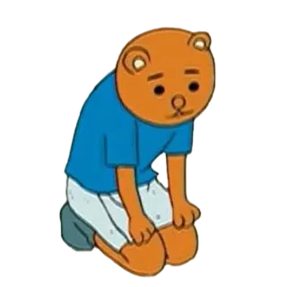 ☹️ triste, ours, dessin animé, personnage, animal, autocollant telegram sticker