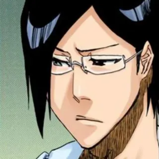 ⚔ Uryu Ishida Bleach Anime, Manga, Okulary, Poważny, Łucznik telegram sticker