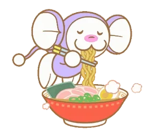💫 卡通, 可爱, 卡哇伊, 拉面, 食物, 吃, 动漫 whatsapp sticker