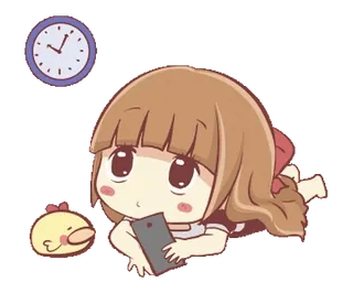 🍞 девушка, чиби, аниме, милый, мультфильм, каваи telegram sticker