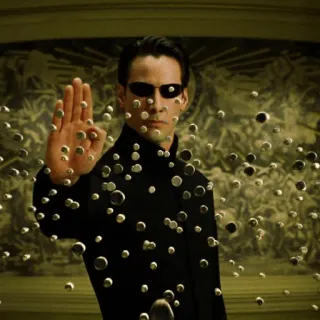 🔫 Neo The Matrix นีโอ, เดอะ เมทริกซ์, ภาพยนตร์, คีอานู รีฟส์, แอ็คชั่น, ไซไฟ whatsapp sticker