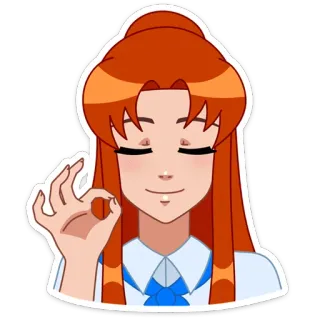 👌 애니메이션 소녀, 캐릭터, 소녀, OK 제스처 telegram sticker