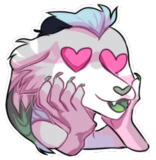 😍 yeux coeur, amour, mignon, animal, dessin animé whatsapp sticker