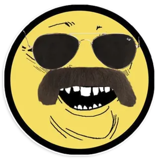 🌝 emoji, sunglasses, mustache, funny, cool whatsapp sticker