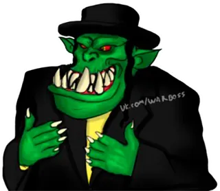 🤑 vk.com/WARboss Орк, Warhammer, Зеленый, Босс, Монстр telegram sticker