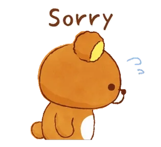 🐻 Sorry maaf, beruang, lucu, permintaan maaf, kartun telegram sticker