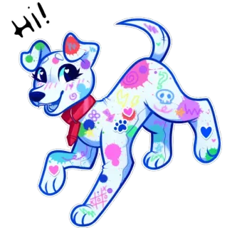 👋 Hi! perro, cachorro, lindo, animal, mascota, dibujo animado, pegatina telegram sticker