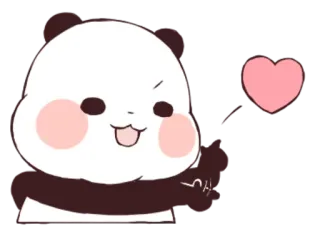 👍 animal, amor, panda, corazón, lindo telegram sticker