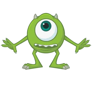 🙄 Mike Wazowski Monsters, Inc. Monster, Figur, Film, Grün, Ein Auge, Cartoon telegram sticker