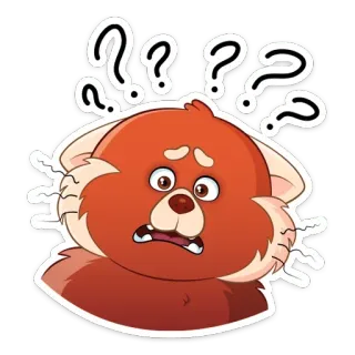 😨 แพนด้า, สับสน, เครื่องหมายคำถาม, การ์ตูน, สีหน้า telegram sticker