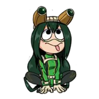 🙄 Tsuyu Asui My Hero Academia Anime, My Hero Academia, Tsuyu Asui, Rana, Personaggio whatsapp sticker
