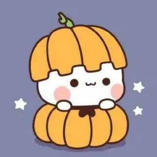 👩‍🚀 pumpkin, cute, halloween, kawaii, cartoon, character telegram sticker