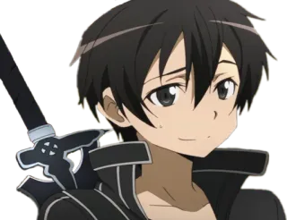 😄 Kirito Sword Art Online anime, sword, character, sword art online, kirito telegram sticker