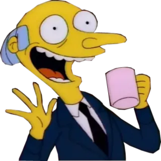☕ Mr. Burns The Simpsons cartoon, mr burns, simpsons, evil, rich, yellow, character telegram sticker