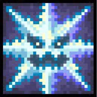 ❄ hielo, copo de nieve, monstruo, píxel, criatura telegram sticker