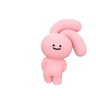 😌 merah muda, kelinci, kelinci, kawaii, imut telegram sticker